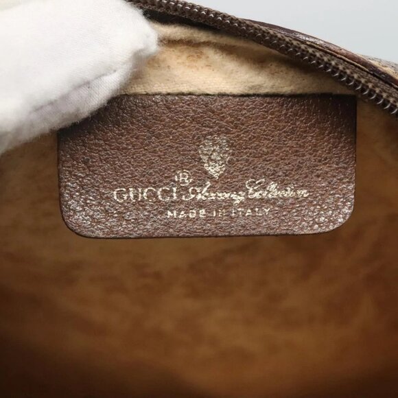 GUCCI GG Supreme Web Sherry Line Bag PVC Beige Gold - Picture 13 of 16